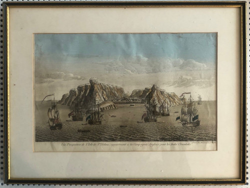 Gravure vue optique ile de - vue, l'ile