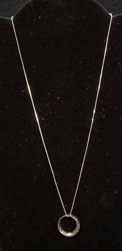 Sterling silver circle pendant - silver,
