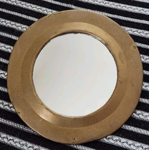 Petit miroir mural ancien rond - miroir,