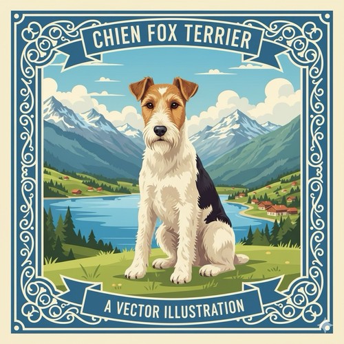 Affiche poster chien fox - poster,