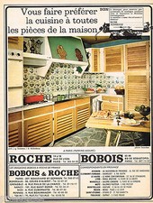 PUBLICITE ADVERTISING 055  1966  ROCHE & BOBOIS   meubles  de cuisine