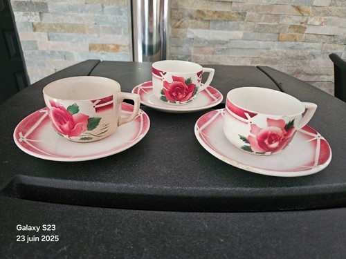 Soucoupes tasses digoin - soucoupes,