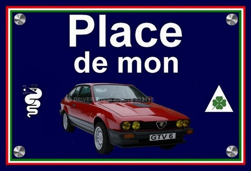 Plaque place mon alfa - plaque, de