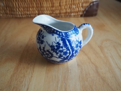 Pichet porcelaine fine bleu - pichet, en