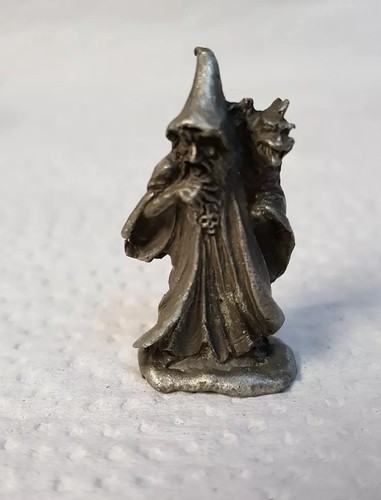 Vintage pewter wizzard figure - vintage,
