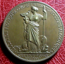Art Nouveau association against abuse of alcoholic drinks 1872 medal by OUDINE