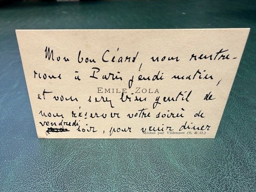 émile zola carte de visite - -,