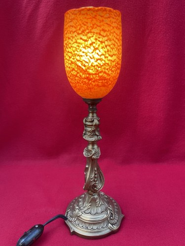 Lampe ancienne bronze tulipe - lampe,