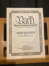 Johann Christoph Friedrich Bach Sonate flûte et piano n°3 partition Zimmermann