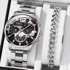 Montre À Quartz Avec Bracelet En Acier Inoxydable Pour Hommes