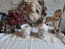 2 pots a pharmacie porcelaine de  limoges " miel narbonne et ext belladon "
