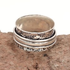 Bague toupie en argent pour