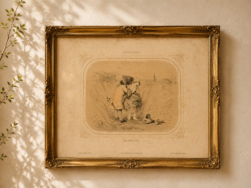 Lithographie ancienne xixe - ancienne,