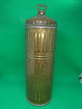 Ancienne Bouillotte Cylindrique en Cuivre Laiton 30cm Style Vintage Rustique