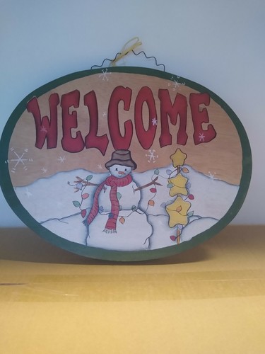 Welcome snowman sign - welcome,