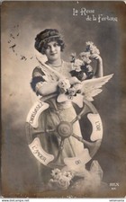 17152 cpa Fantaisie Femme - la roue de la Fortune