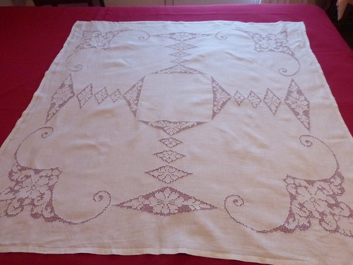 Nappe carree ancienne lin - nappe,