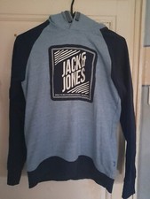 Pull/sweat à capuche bleu et marine, marque Jack & Jones, taille 14 ans/164 cm