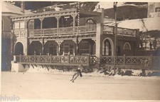 BD664 Carte Photo vintage card RPPC Femme woman patinage glace patin