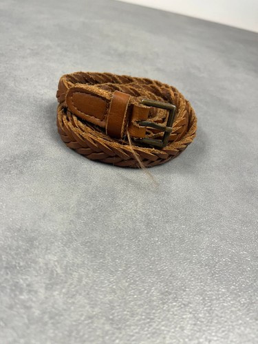 Ceinture cuir tressée marron