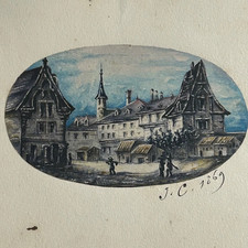 3 Dessins Aquarelle 1869