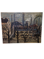 R. Tillier - Grande huile sur panneau - dlg Buffet - 64,5 x 50 cm - daté 1953