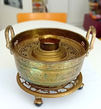 Ancienne bassine lave main Kabyle art africain avec son support à roulettes