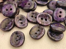 Lot 14 boutons vintage  violet moucheté ovale  1,1 sur 1,3 cm ref 1823