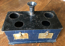 Ancienne Gazinière en tôle laquée bleue jouet poupée 20x28x15cm Dinette Cuisine