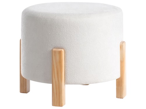 Pouf chenille pieds - en, bois
