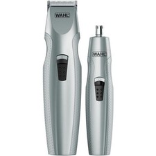 WAHL 05606-308 Gris Tondeuse sans fil - Barbe + nez + oreilles - Batterie à pile
