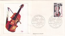 Enveloppe 1er Jour first day timbrée 1979 la lutherie luthier violon MIRECOURT 2