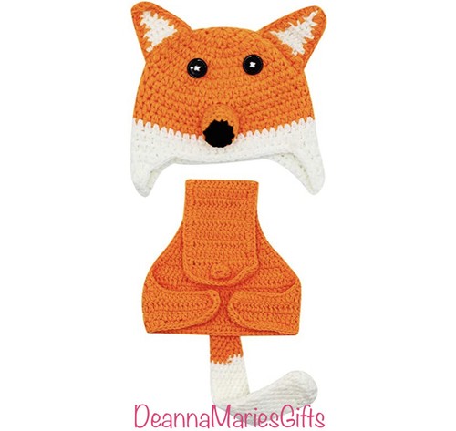 Newborn crochet fox - crochet, outfit
