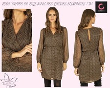 Robe drapée en voile manches