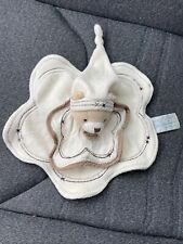 DOUDOU ET COMPAGNIE PLAT ROND OURS COTON BIO BLANC ECRU BEIGE Croix Col À Broder