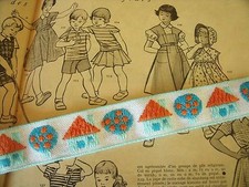   ANCIEN GALON  TISSE JACQUARD MA MAISON MON ARBRE vendu au mètre