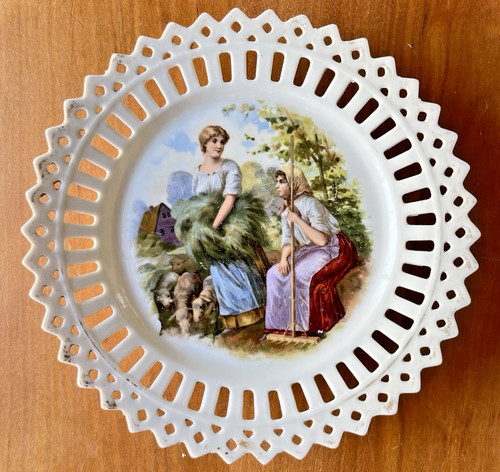 Assiette ancienne faïence - assiette,