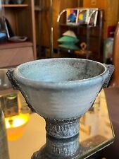 pot a anses en céramique raku des années 70/80 signé Christine Fabre bon état