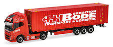 HERPA - Camion avec porte container 40 pieds 3 essieux HH BODE - VOLVO FH GL ...