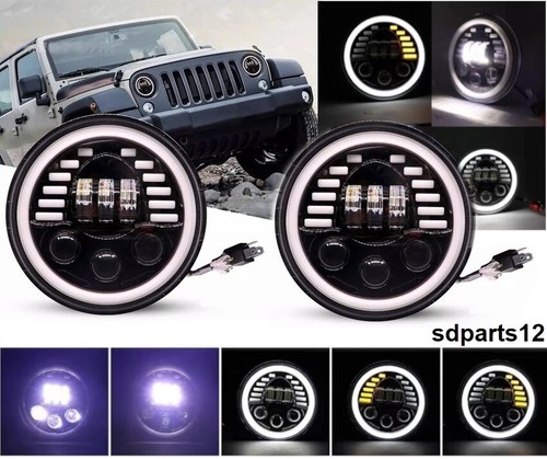 Phares led rond 75w feux - led,