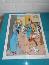 17.02.19.6 TINTIN Hergé Affiche poster Publicitaire biscuits offert par LU