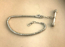 Ancienne chaine de montre à gousset TRITON ARTICULE argent massif avec clé XIXe