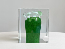 Nuutajärvi Art Glass Annual Cube, Signé par Oiva Toikka, 1992 JAPON UTILISÉ