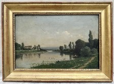 DAUBIGNY Charles François Tableau Ancien Paysage École de Barbizon Peinture 19èm
