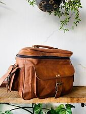 Sac de garantie en cuir marron de chèvre pour appareil photo messager sacoche...