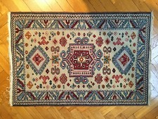 Tapis de prière Kazak Caucase ancien noué à la main TBE 