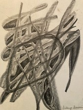 Drawing Dessin 1970 Crayon