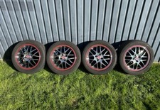 4 roues (jantes alu + pneus été) 15" - 195/50/15 - SEAT VW ET38 - 4x100