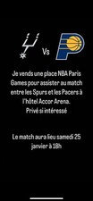 1 Place Nba Paris Games Spurs Vs Pacers