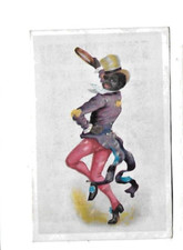 ancien chromo publicitaire savon de Marseille le danseur noir Music Hall